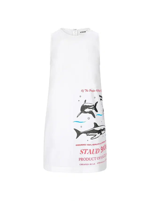 Women's Brea Logo-Detailed Shark Print Cotton Minidress - Of The Pacific