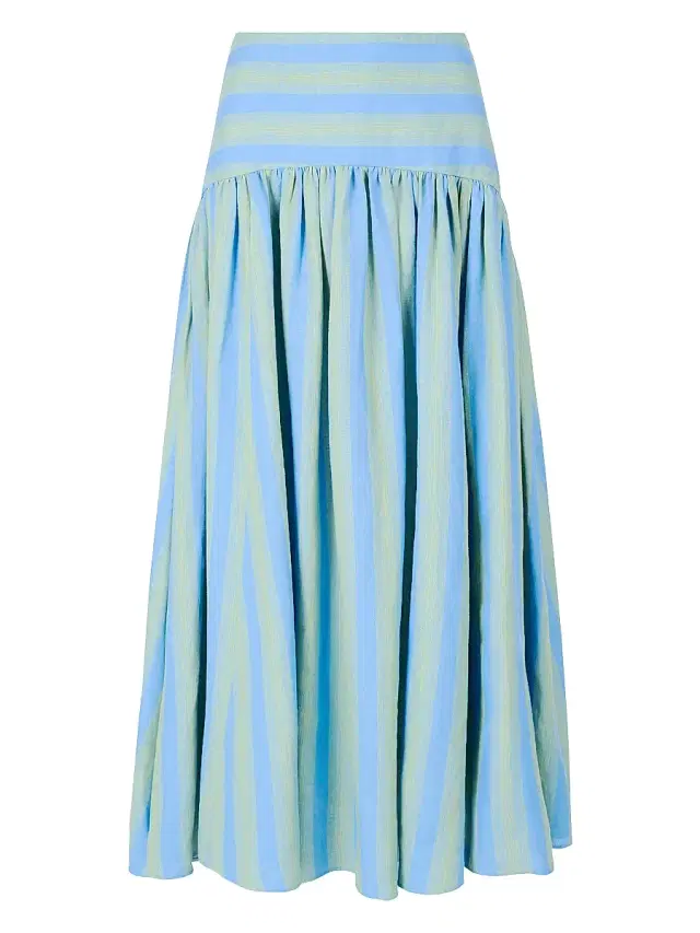 Staud Women's Procida Striped Linen Maxi Skirt - Seaport Stripe