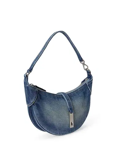 Polo Ralph Lauren Women's Small Denim Shoulder Bag | Thumbnail 3 Polo Ralph Lauren Women's Small Denim Shoulder Bag | Thumbnail 3