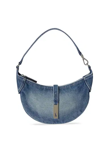 Polo Ralph Lauren Women's Small Denim Shoulder Bag | Thumbnail 1 Polo Ralph Lauren Women's Small Denim Shoulder Bag | Thumbnail 1