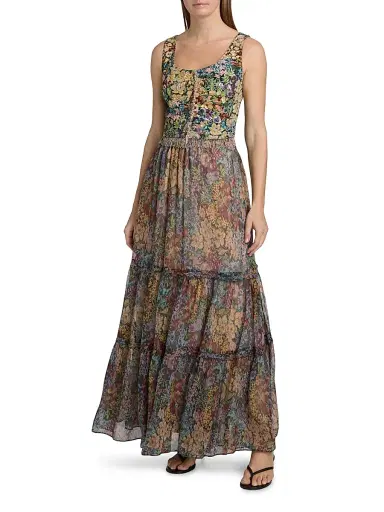 Kobi Halperin Women's Clea Floral Tiered Maxi Skirt | Thumbnail 2 Kobi Halperin Women's Clea Floral Tiered Maxi Skirt | Thumbnail 2