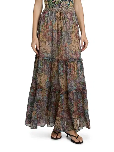 Kobi Halperin Women's Clea Floral Tiered Maxi Skirt - Size XL | Thumbnail 3 Kobi Halperin Women's Clea Floral Tiered Maxi Skirt - Size XL | Thumbnail 3