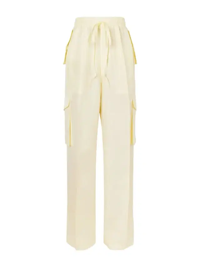 Silk wide-leg cargo pants