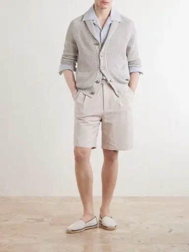 Brunello Cucinelli Shawl-Collar Ribbed Cotton Cardigan - Men | Thumbnail 2