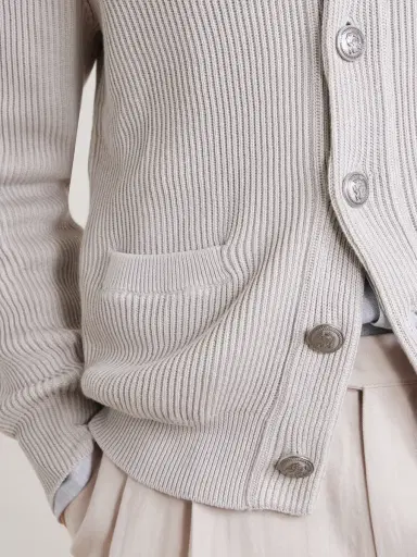 Brunello Cucinelli Shawl-Collar Ribbed Cotton Cardigan - Men | Thumbnail 5