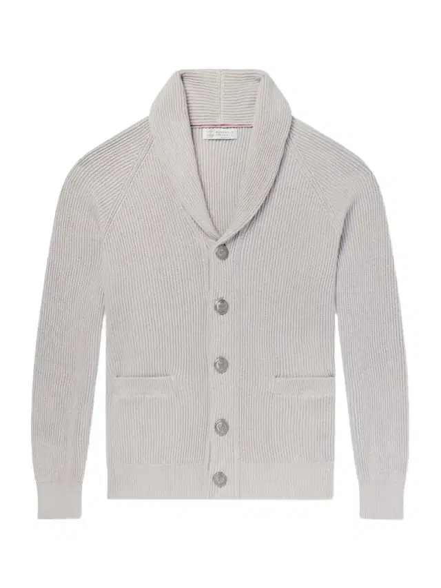 Shawl-Collar Ribbed Cotton Cardigan - Men