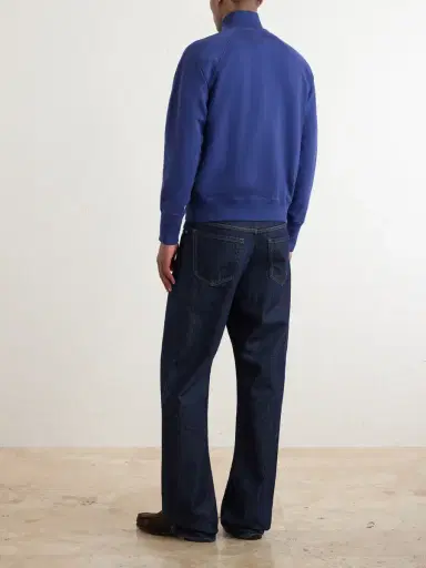 Drake's Cotton-Jersey Half-Zip Sweater - Men | Thumbnail 4