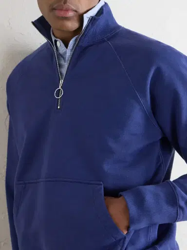 Drake's Cotton-Jersey Half-Zip Sweater - Men | Thumbnail 5