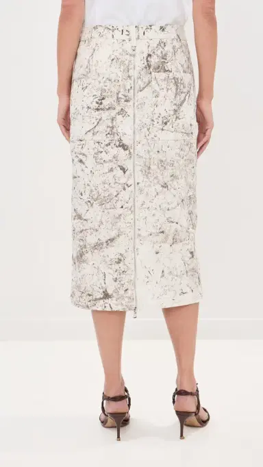 Tibi Calcimin Denim Midi Trouser Zip Skirt Multi | Thumbnail 4