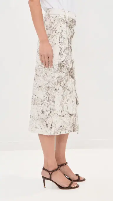 Tibi Calcimin Denim Midi Trouser Zip Skirt Multi | Thumbnail 5