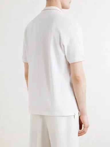 Brunello Cucinelli Logo-Embroidered Cotton Polo Shirt - Men | Thumbnail 4