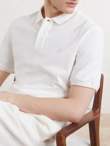 Brunello Cucinelli Logo-Embroidered Cotton Polo Shirt - Men | Thumbnail 5