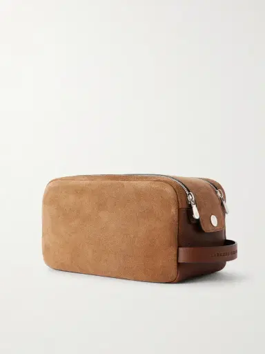 Brunello Cucinelli Leather-Trimmed Suede Wash Bag - Men | Thumbnail 2 Brunello Cucinelli Leather-Trimmed Suede Wash Bag - Men | Thumbnail 2