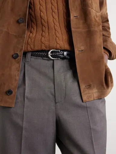Beams Plus 3cm Woven Leather Belt - Men | Thumbnail 2