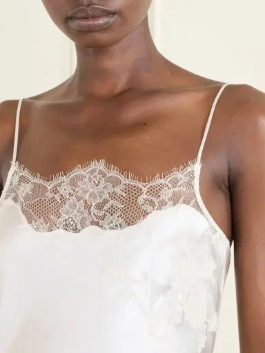 Carine Gilson Lace-trimmed Silk-satin Midi Dress | Thumbnail 4 Carine Gilson Lace-trimmed Silk-satin Midi Dress | Thumbnail 4