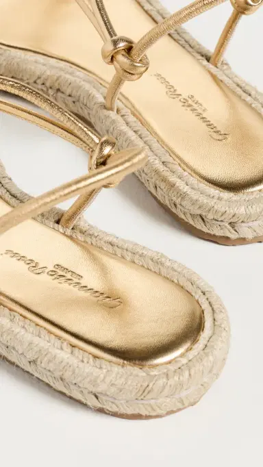 Gianvito Rossi Nappa Silk Corda Sandals Mekong/Naturale 40 | Thumbnail 4