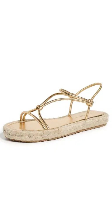 Gianvito Rossi Nappa Silk Corda Sandals Mekong/Naturale 40 | Thumbnail 1