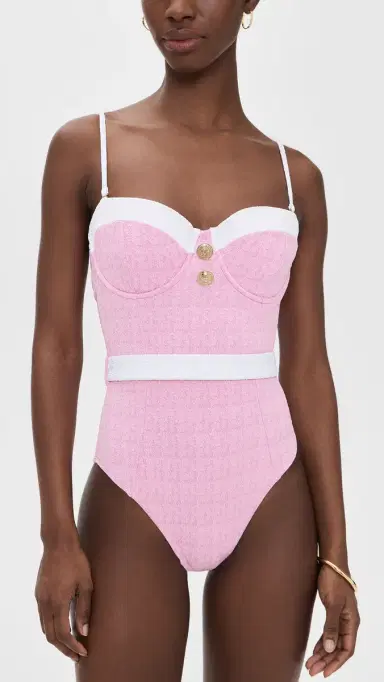 L'AGENCE Amie Colorblock Chic One Piece Swim Suit Blush | Thumbnail 2 L'AGENCE Amie Colorblock Chic One Piece Swim Suit Blush | Thumbnail 2