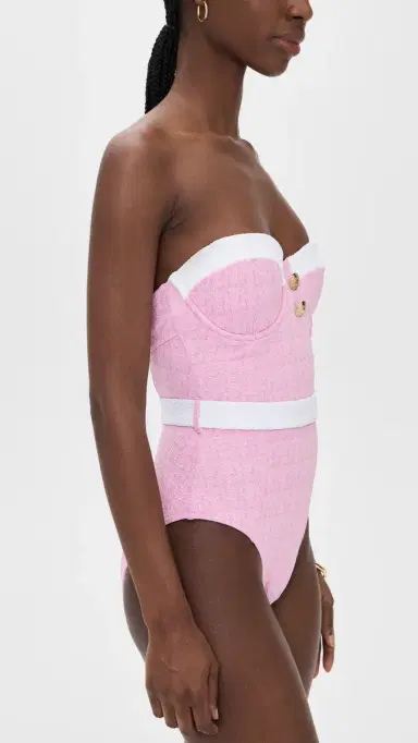 L'AGENCE Amie Colorblock Chic One Piece Swim Suit Blush | Thumbnail 4 L'AGENCE Amie Colorblock Chic One Piece Swim Suit Blush | Thumbnail 4