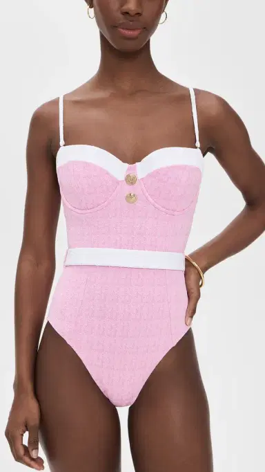 L'AGENCE Amie Colorblock Chic One Piece Swim Suit Blush | Thumbnail 5 L'AGENCE Amie Colorblock Chic One Piece Swim Suit Blush | Thumbnail 5