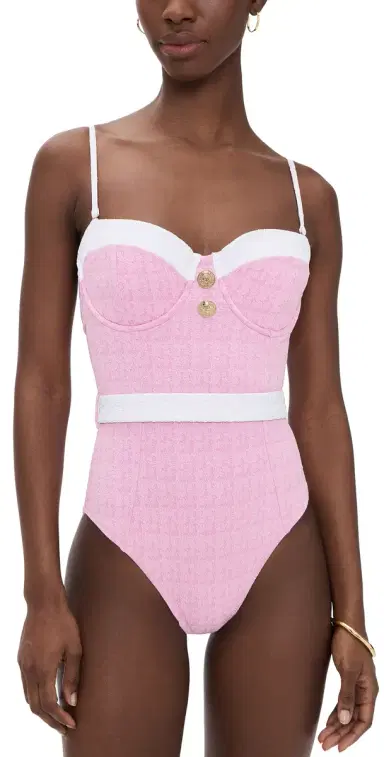L'AGENCE Amie Colorblock Chic One Piece Swim Suit Blush | Thumbnail 1 L'AGENCE Amie Colorblock Chic One Piece Swim Suit Blush | Thumbnail 1
