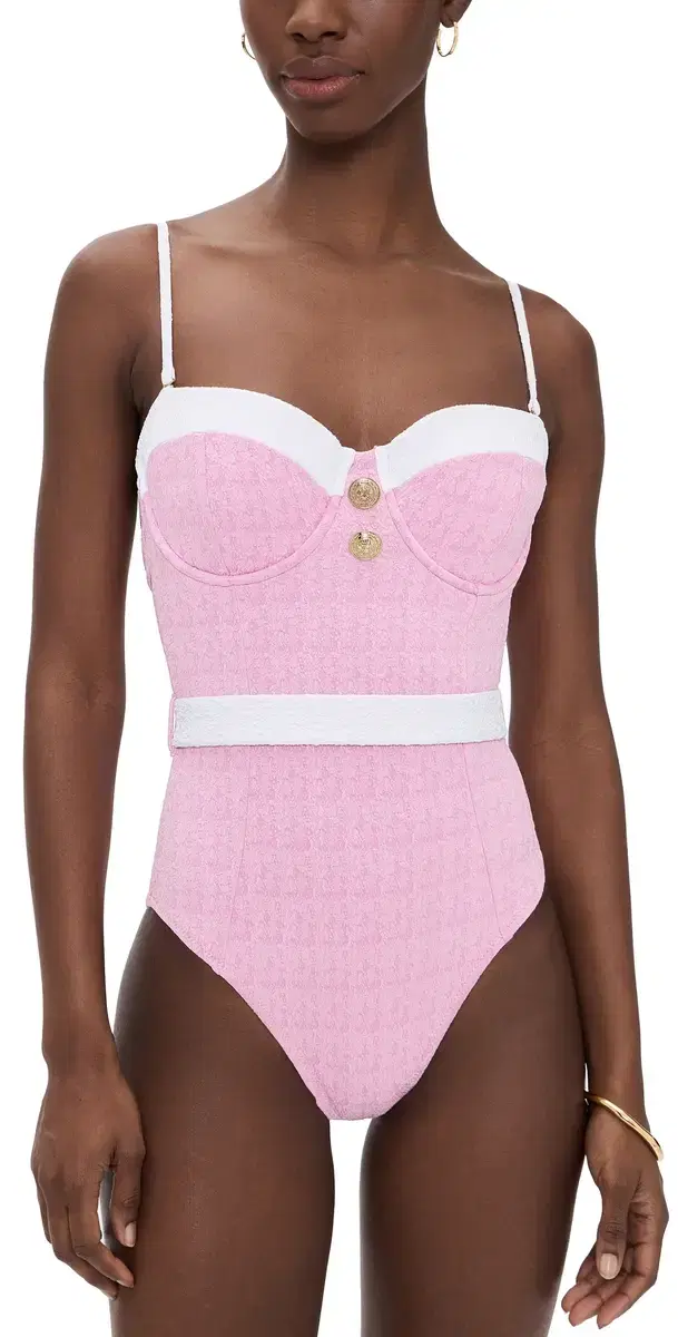 Amie Colorblock Chic One Piece Swim Suit Blush