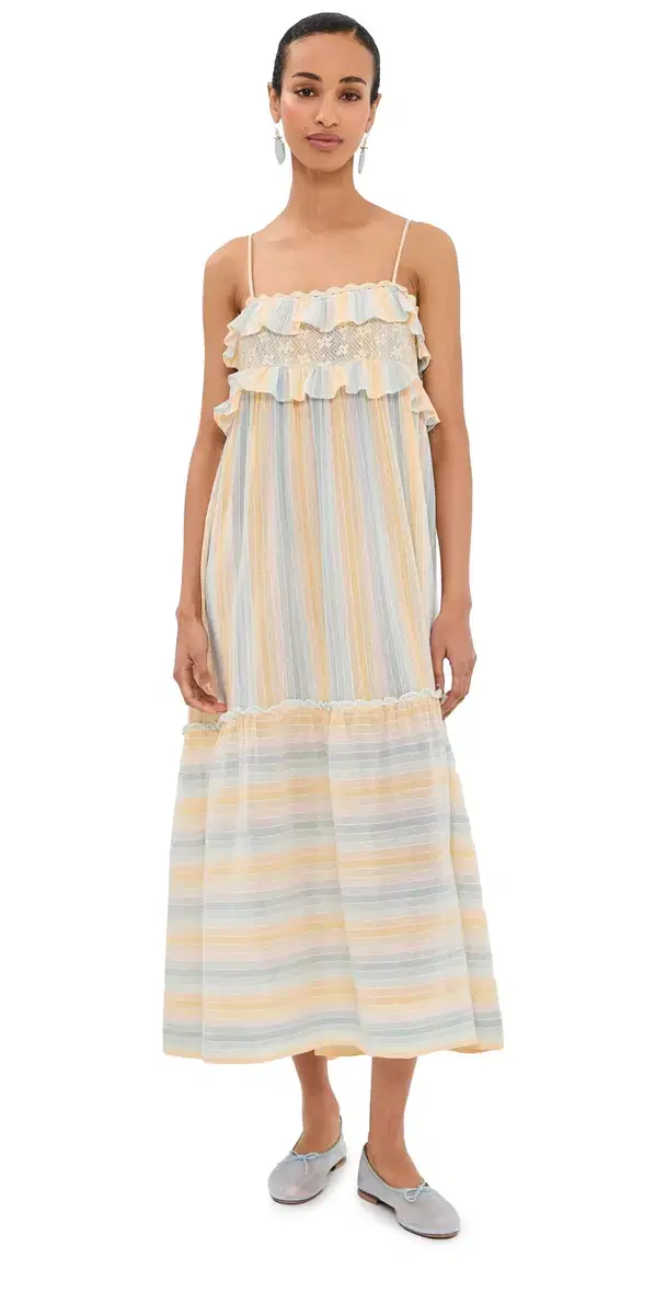 Ida unwash tripe Dress Multi Color