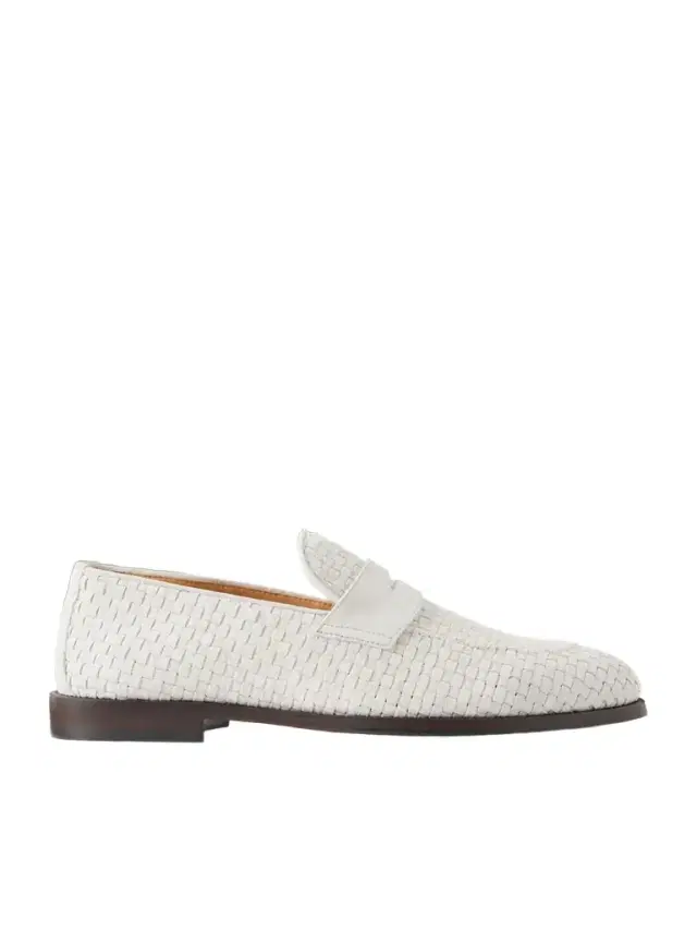 Brunello Cucinelli Woven Suede Penny Loafers - Men