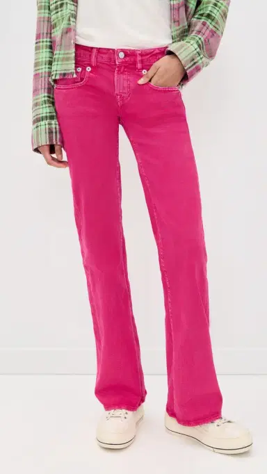 R13 Boy Flare Jeans Fuchsia Stretch | Thumbnail 2