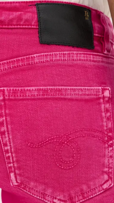 R13 Boy Flare Jeans Fuchsia Stretch | Thumbnail 6