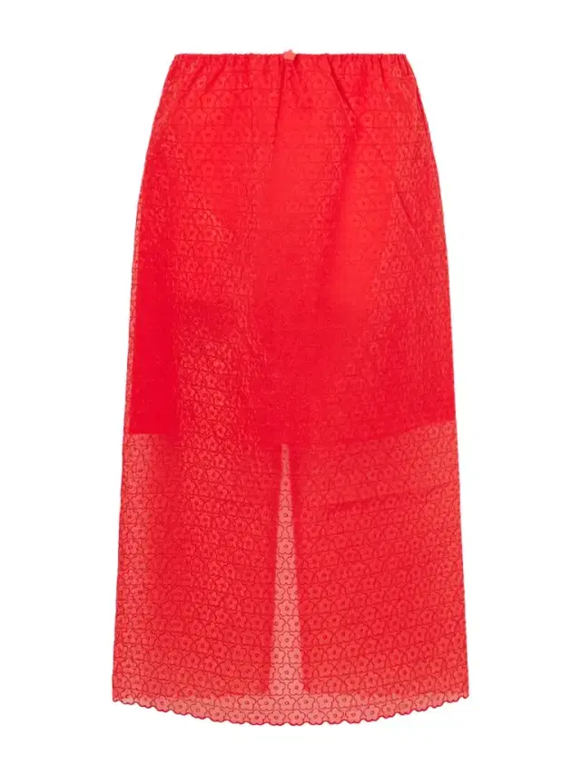 Embroidered Tulle Midi Skirt