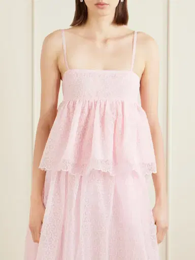 Cecilie Bahnsen Embroidered Cotton-blend Top | Thumbnail 3 Cecilie Bahnsen Embroidered Cotton-blend Top | Thumbnail 3