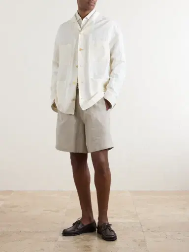 Saman Amel Straight-Leg Linen Drawstring Shorts - Men | Thumbnail 2 Saman Amel Straight-Leg Linen Drawstring Shorts - Men | Thumbnail 2