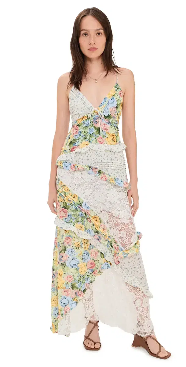 For Love & Lemons Rosalyn Maxi Dress Yellowblue