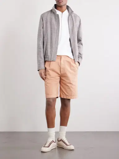 Brunello Cucinelli Straight-Leg Pleated Cotton Shorts - Men | Thumbnail 2