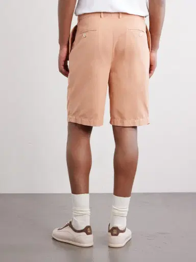 Brunello Cucinelli Straight-Leg Pleated Cotton Shorts - Men | Thumbnail 4