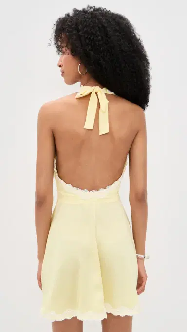 Frankies Bikinis Audrey atin Dress Whipped Butter Dottie | Thumbnail 3