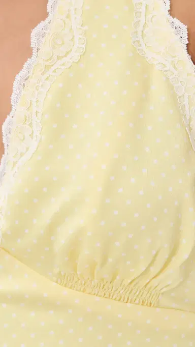 Frankies Bikinis Audrey atin Dress Whipped Butter Dottie | Thumbnail 6