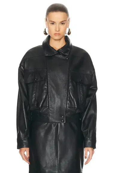 Saint Laurent Leather Bomber Jacket | Thumbnail 2 Saint Laurent Leather Bomber Jacket | Thumbnail 2