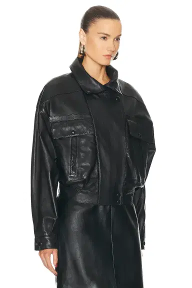 Saint Laurent Leather Bomber Jacket | Thumbnail 3 Saint Laurent Leather Bomber Jacket | Thumbnail 3