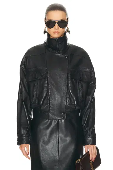 Saint Laurent Leather Bomber Jacket | Thumbnail 1 Saint Laurent Leather Bomber Jacket | Thumbnail 1