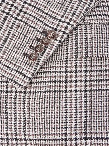 Brunello Cucinelli Prince of Wales Checked Linen, Silk and Wool-Blend Tweed Blazer - Men | Thumbnail 6
