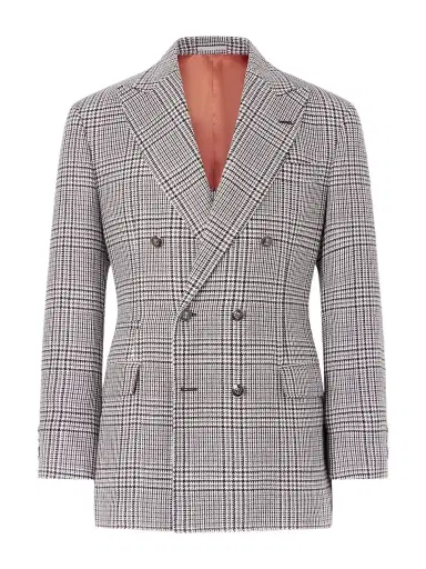 Brunello Cucinelli Prince of Wales Checked Linen, Silk and Wool-Blend Tweed Blazer - Men | Thumbnail 1