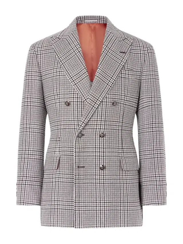 Prince of Wales Checked Linen, Silk and Wool-Blend Tweed Blazer - Men