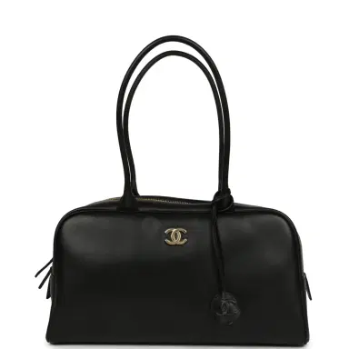 Chanel Chanel Large "Perfect Bowling" Bag Black Calfskin Gold Hardware | Thumbnail 1 Chanel Chanel Large "Perfect Bowling" Bag Black Calfskin Gold Hardware | Thumbnail 1