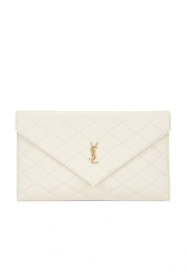 Saint Laurent Agneau Plume Matelasse Pouch