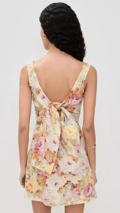 Faithfull Sofia Linen Mini Dress Giardino 8 | Thumbnail 3