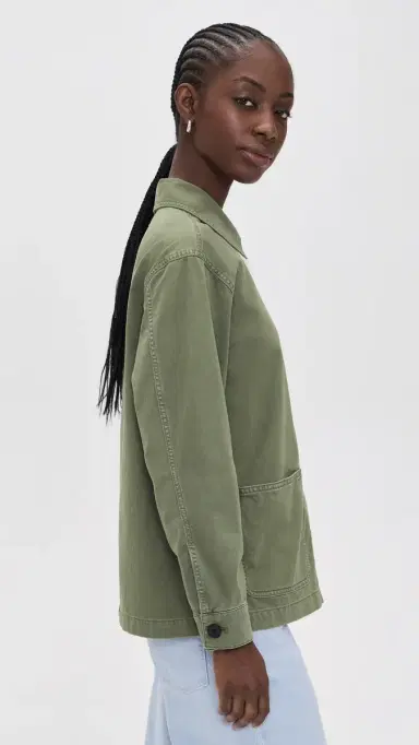 Madewell Classic Barn Jacket In Cotton Twill Faded Ivy | Thumbnail 4