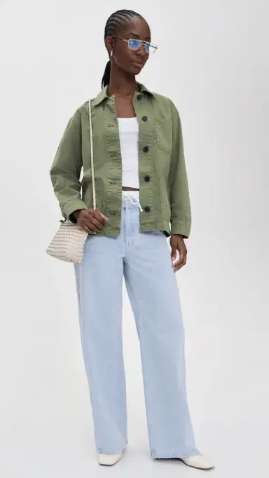 Madewell Classic Barn Jacket In Cotton Twill Faded Ivy | Thumbnail 5