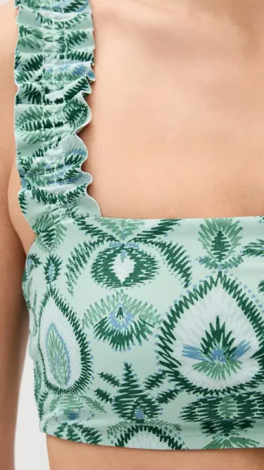 Hill House Home The Teagan Bikini Set Green Palm Ikat | Thumbnail 6